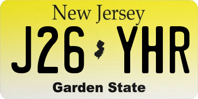 NJ license plate J26YHR