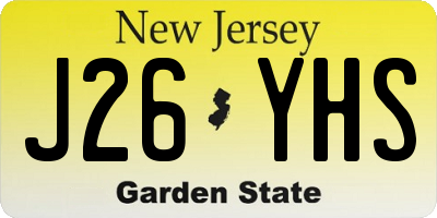 NJ license plate J26YHS