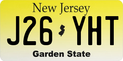 NJ license plate J26YHT