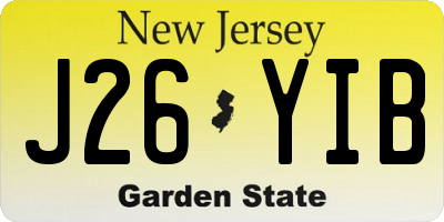 NJ license plate J26YIB