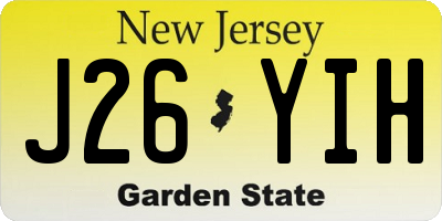NJ license plate J26YIH