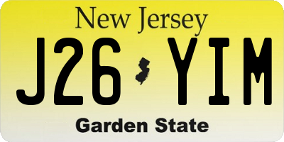 NJ license plate J26YIM