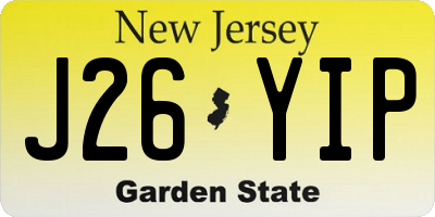 NJ license plate J26YIP