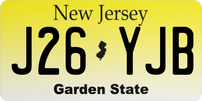 NJ license plate J26YJB