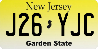 NJ license plate J26YJC