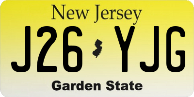 NJ license plate J26YJG