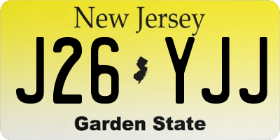 NJ license plate J26YJJ