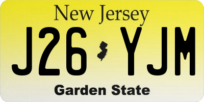 NJ license plate J26YJM