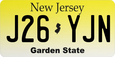 NJ license plate J26YJN