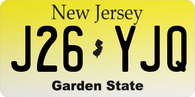 NJ license plate J26YJQ