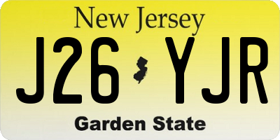 NJ license plate J26YJR