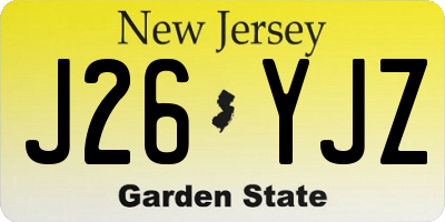 NJ license plate J26YJZ
