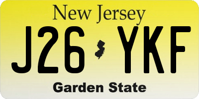 NJ license plate J26YKF