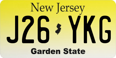 NJ license plate J26YKG