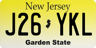 NJ license plate J26YKL