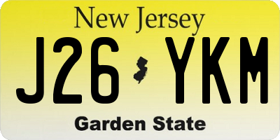 NJ license plate J26YKM