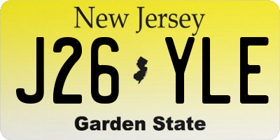 NJ license plate J26YLE