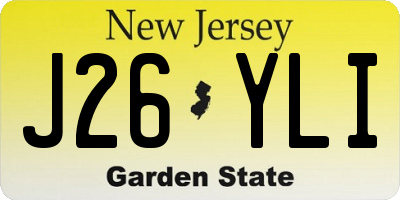 NJ license plate J26YLI