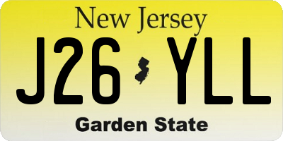 NJ license plate J26YLL
