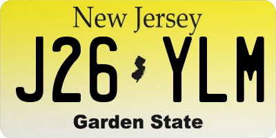 NJ license plate J26YLM