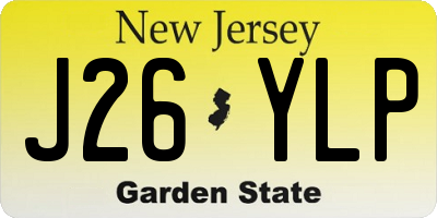 NJ license plate J26YLP