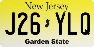 NJ license plate J26YLQ