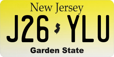 NJ license plate J26YLU