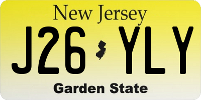 NJ license plate J26YLY