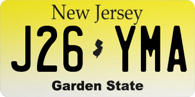 NJ license plate J26YMA