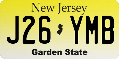 NJ license plate J26YMB