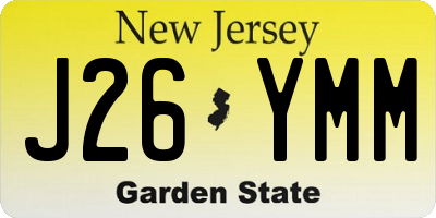 NJ license plate J26YMM