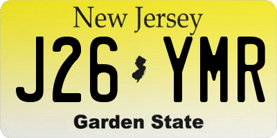 NJ license plate J26YMR