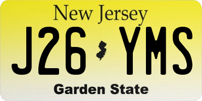 NJ license plate J26YMS