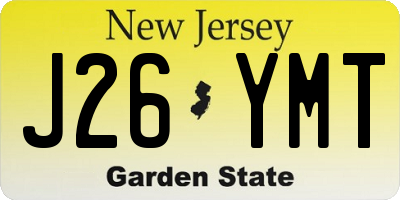NJ license plate J26YMT