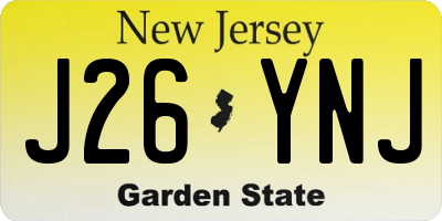 NJ license plate J26YNJ