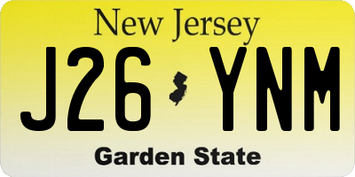 NJ license plate J26YNM