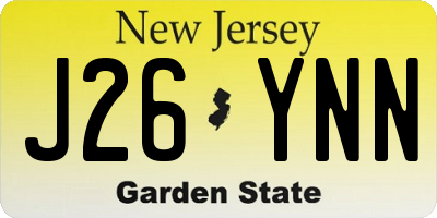NJ license plate J26YNN