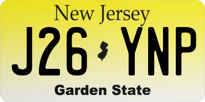 NJ license plate J26YNP
