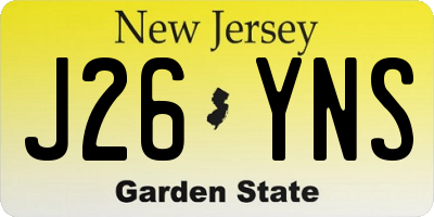 NJ license plate J26YNS