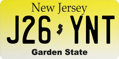 NJ license plate J26YNT