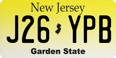 NJ license plate J26YPB