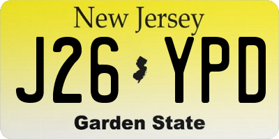NJ license plate J26YPD