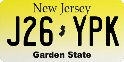 NJ license plate J26YPK