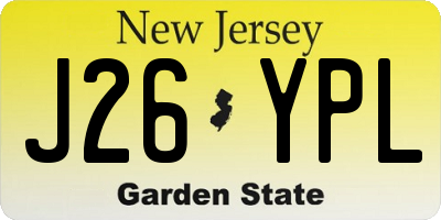 NJ license plate J26YPL