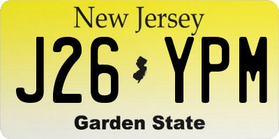 NJ license plate J26YPM