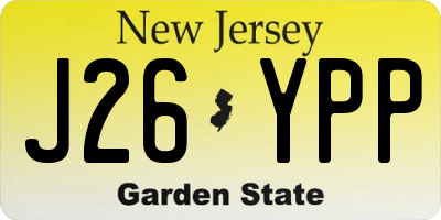 NJ license plate J26YPP