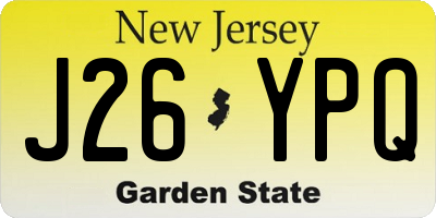 NJ license plate J26YPQ
