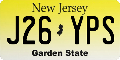 NJ license plate J26YPS