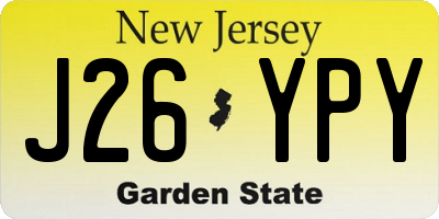 NJ license plate J26YPY