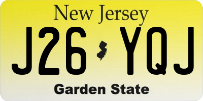 NJ license plate J26YQJ